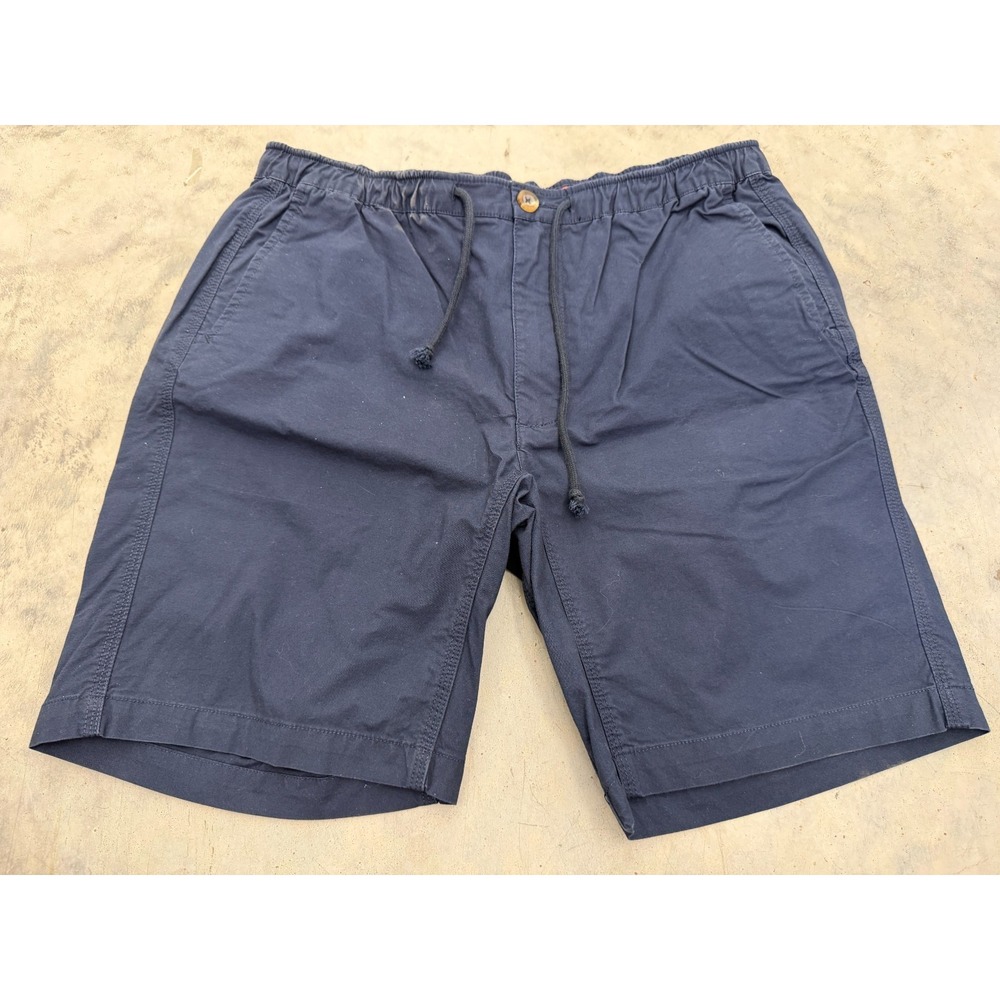 Mountain Khakis Chino Shorts Mens Large Navy Blue Drawstring Flat Front Gorpcore
